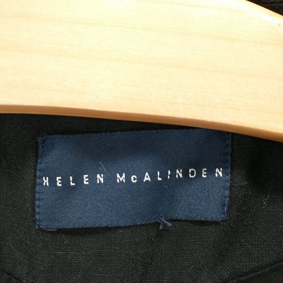 Helen McAlinden Womens Linen Blazer Jacket Black Actual 18.5x25.5 Lined 3-Button - Picture 9 of 13